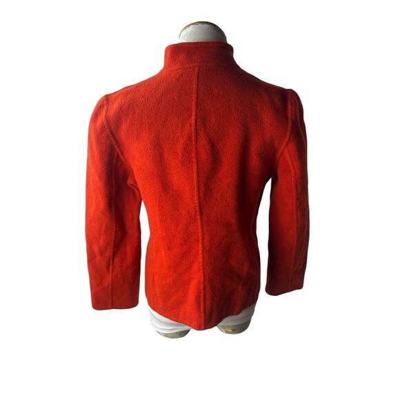 Linda Allard Ellen Tracy‎ Felt Wool Jacket Blazer Open Front Fall Orange Size 8P - Picture 2 of 6